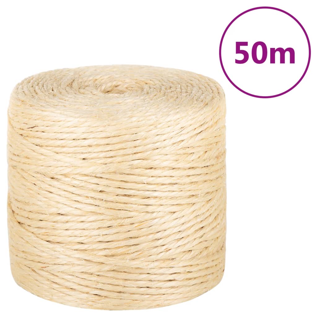 Billede af reb 100 % sisal 4 mm 50 m