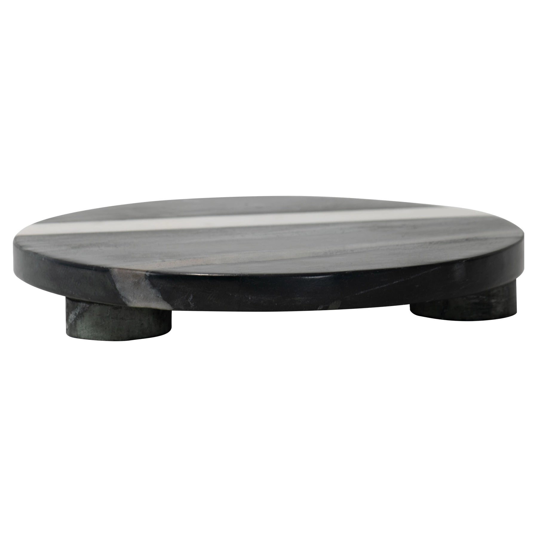Milo Round Black Marble with White Inlay Kitchen Trivet