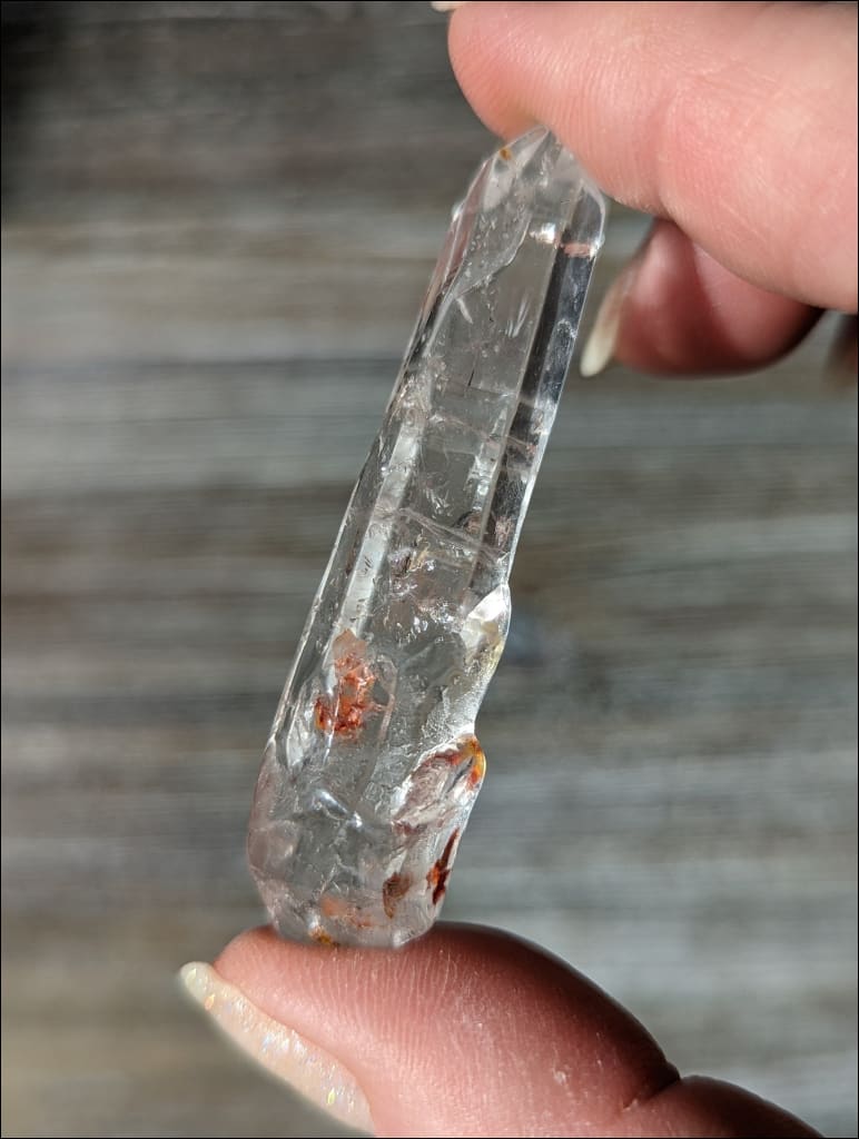 High Grade Crystal Clear Hematoid Quartz Point Ethically 