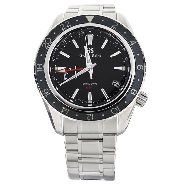 GRAND SEIKO SPRING DRIVE BLACK DIAL POWER RESERVE GMT 44MM SBGE201 FUL –  Burdeen's Jewelry