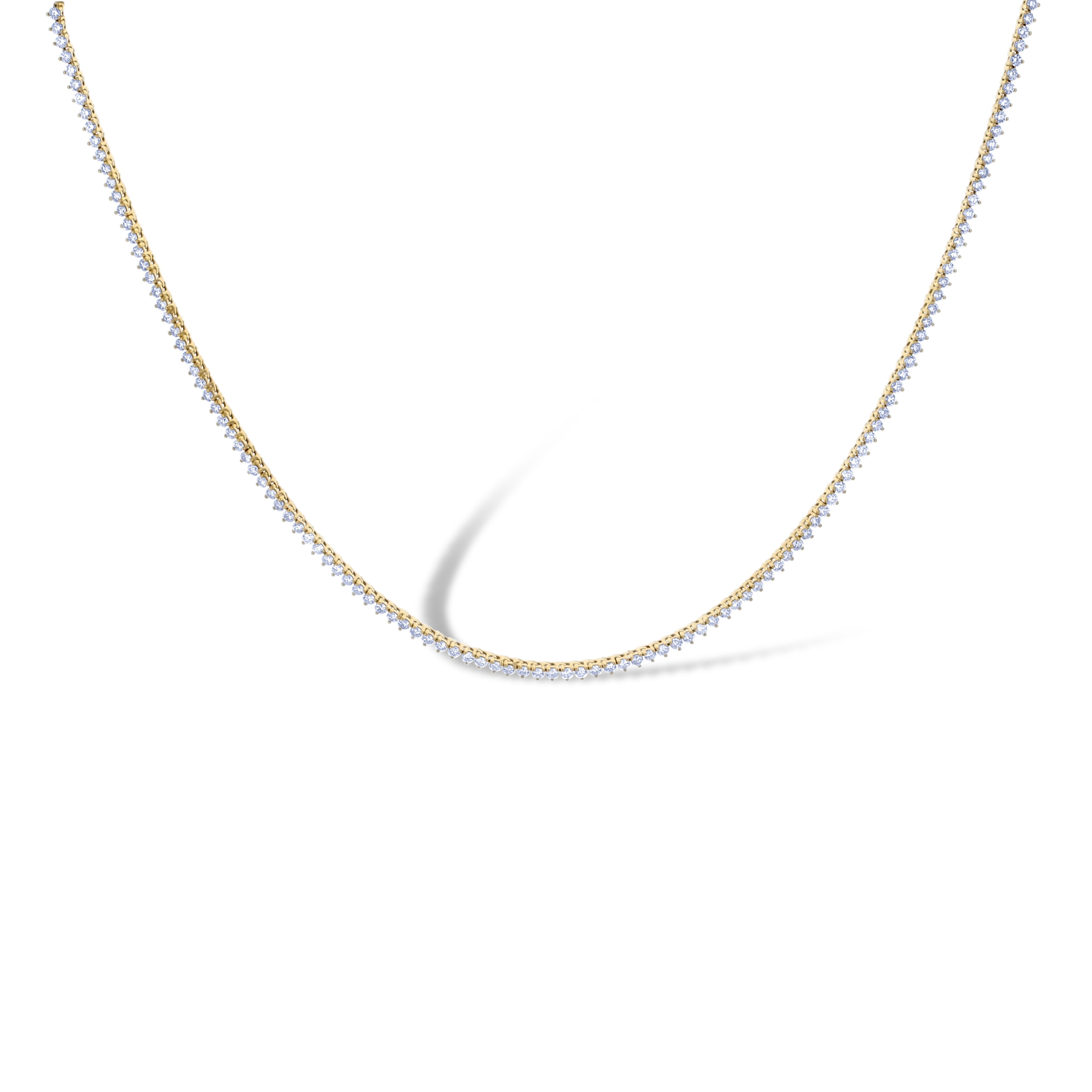 Lab Grown 3 Prong Graduated Tennis Necklace