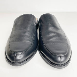 J. Jill Black Leather Danielle Almond Toe loafer Mules slip on size 9.5