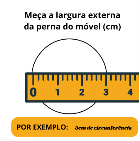 como medir Protetor de Pé de Cadeira