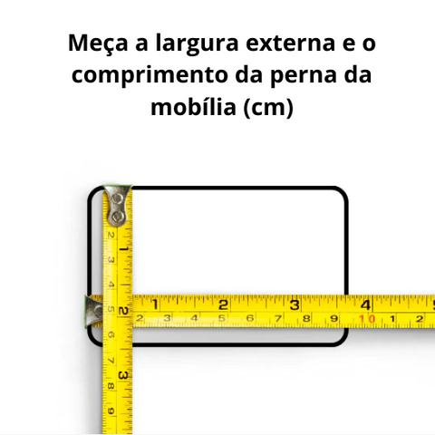 como medir o Protetor de Pé de Cadeira Retangular