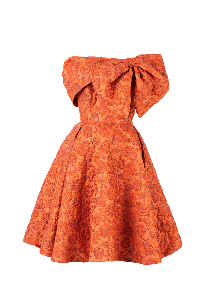 orange bow dress