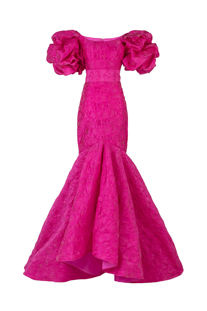 magenta gown