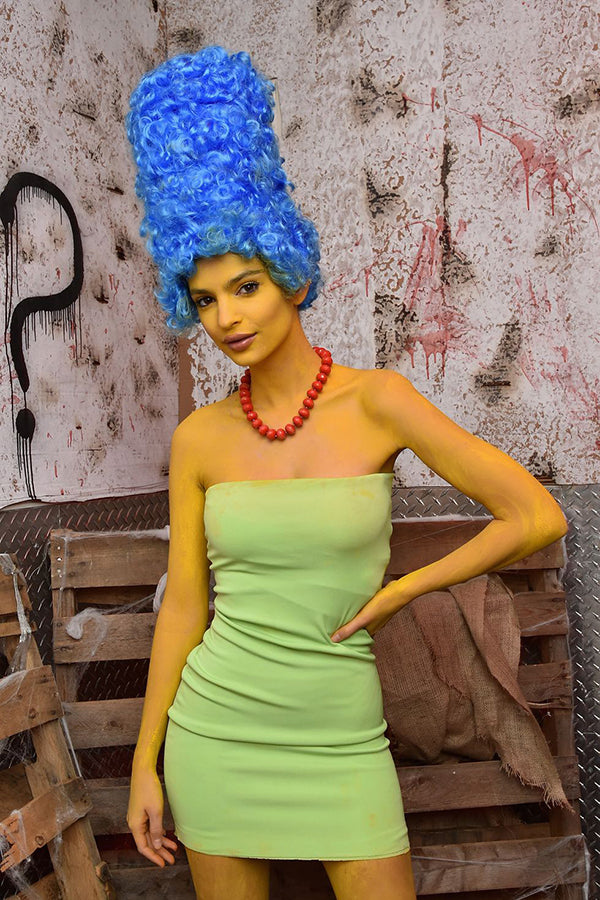 Emily Ratajkowski dressed as Marge Simpson