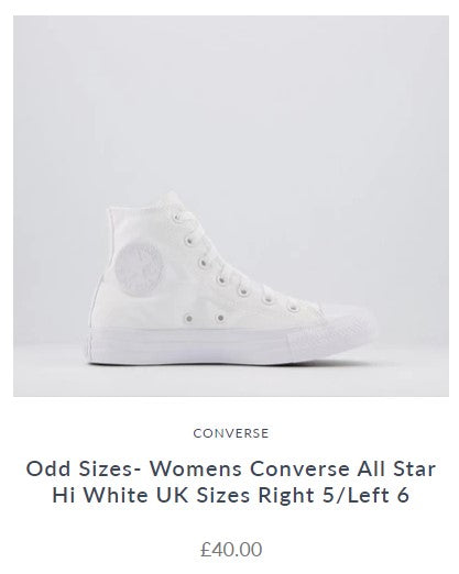 Converse All Star Odd Sized Shoes 