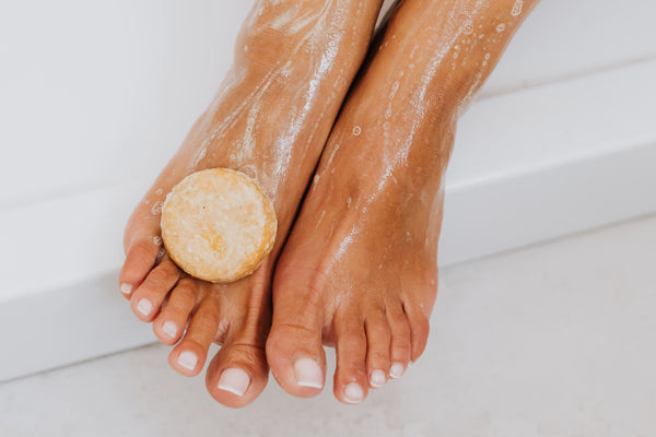 Exfoliate dry skin on feet