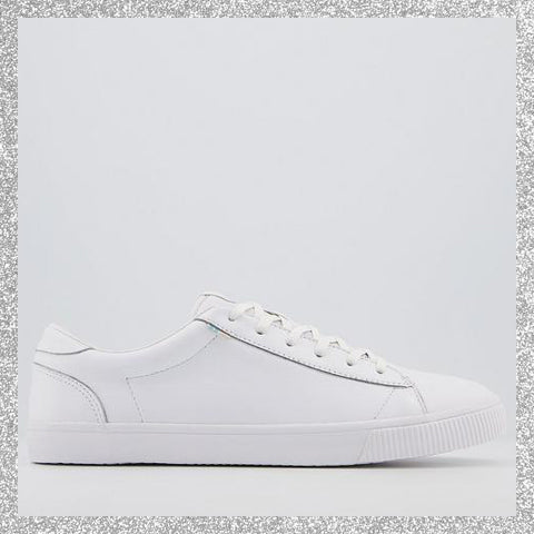 Toms Carlton White Leather Trainers