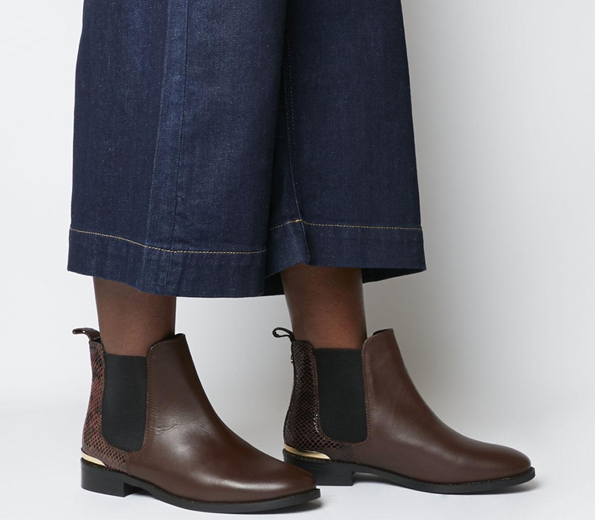 office bramble black leather chelsea boots