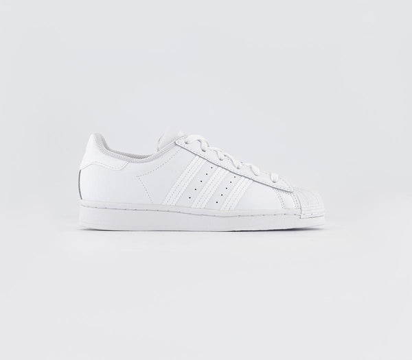 Kids adidas Superstar Gs White White Trainers OFFCUTS SHOES by