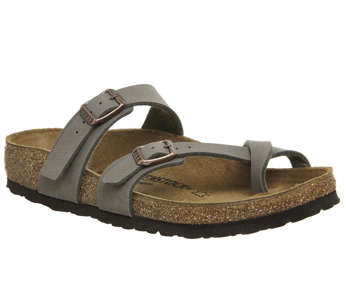 birkenstock mayari cross strap sandals stone