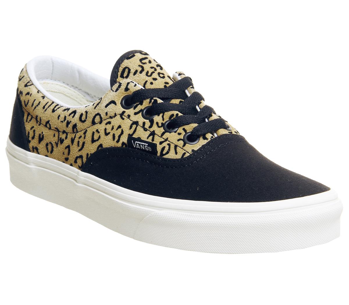 vans era black leopard