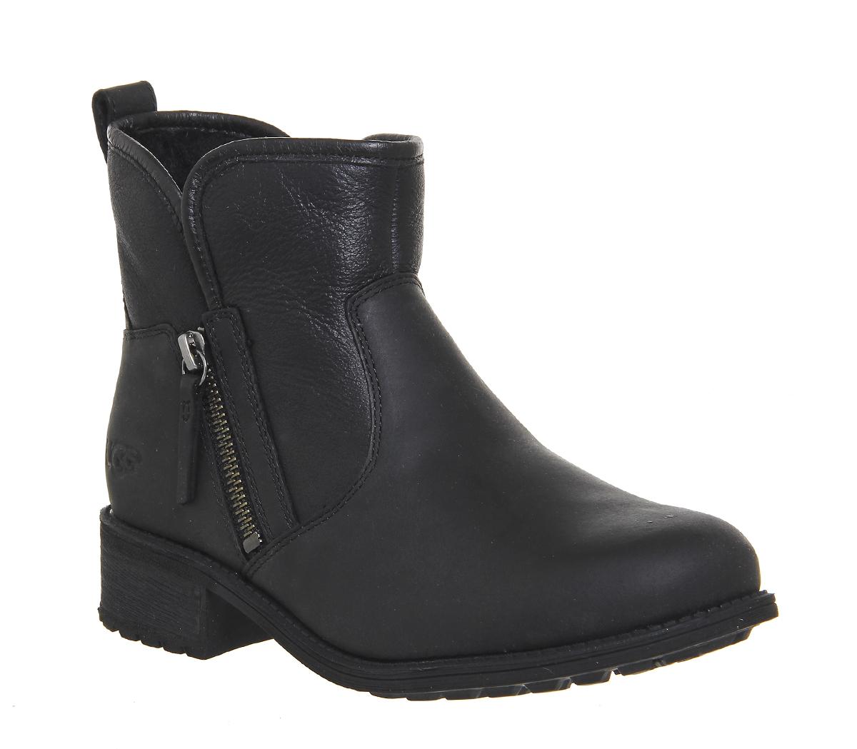 black leather ugg boots womens