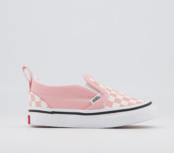 pink check slip on vans