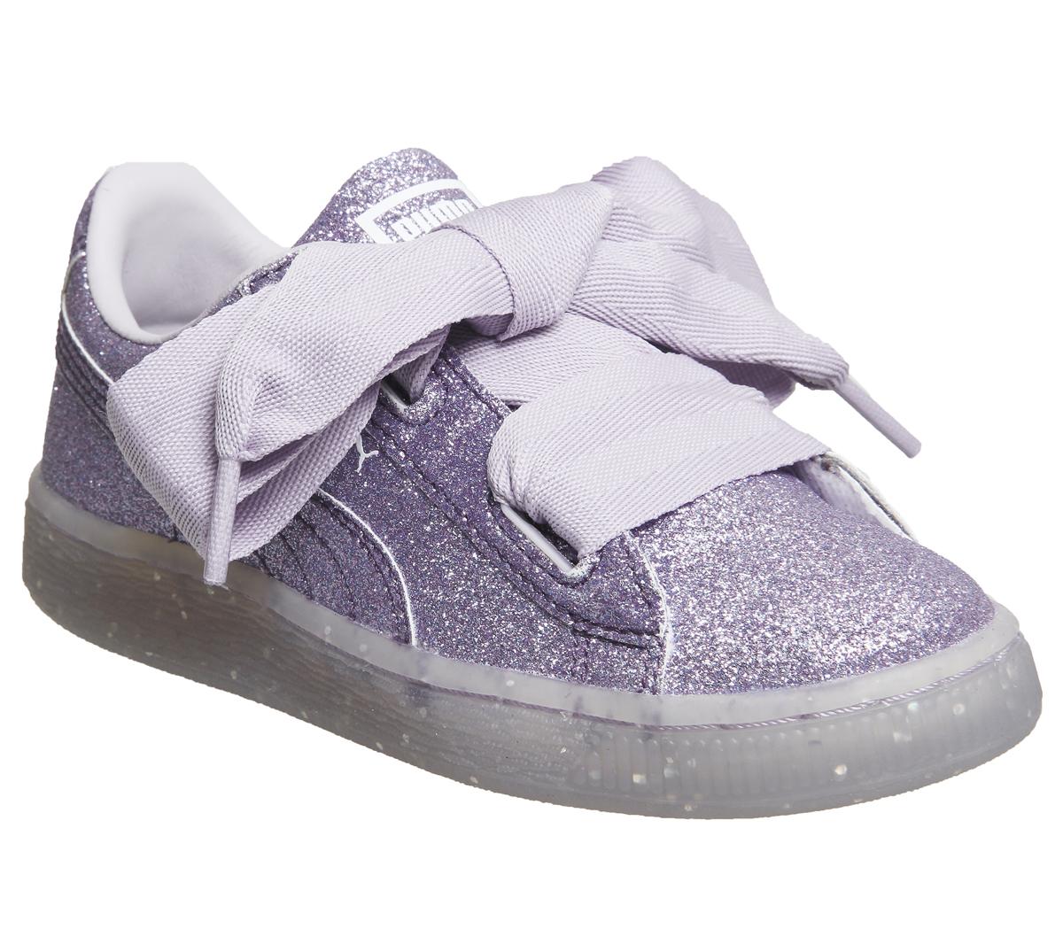 puma basket heart purple