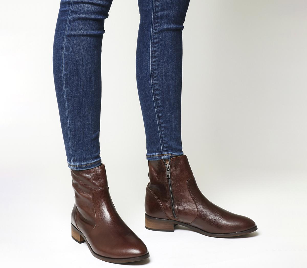 flat western ankle boots