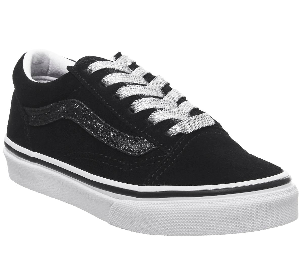 black vans with glitter stripe