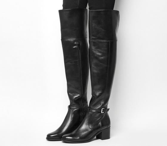 black leather riding style boots