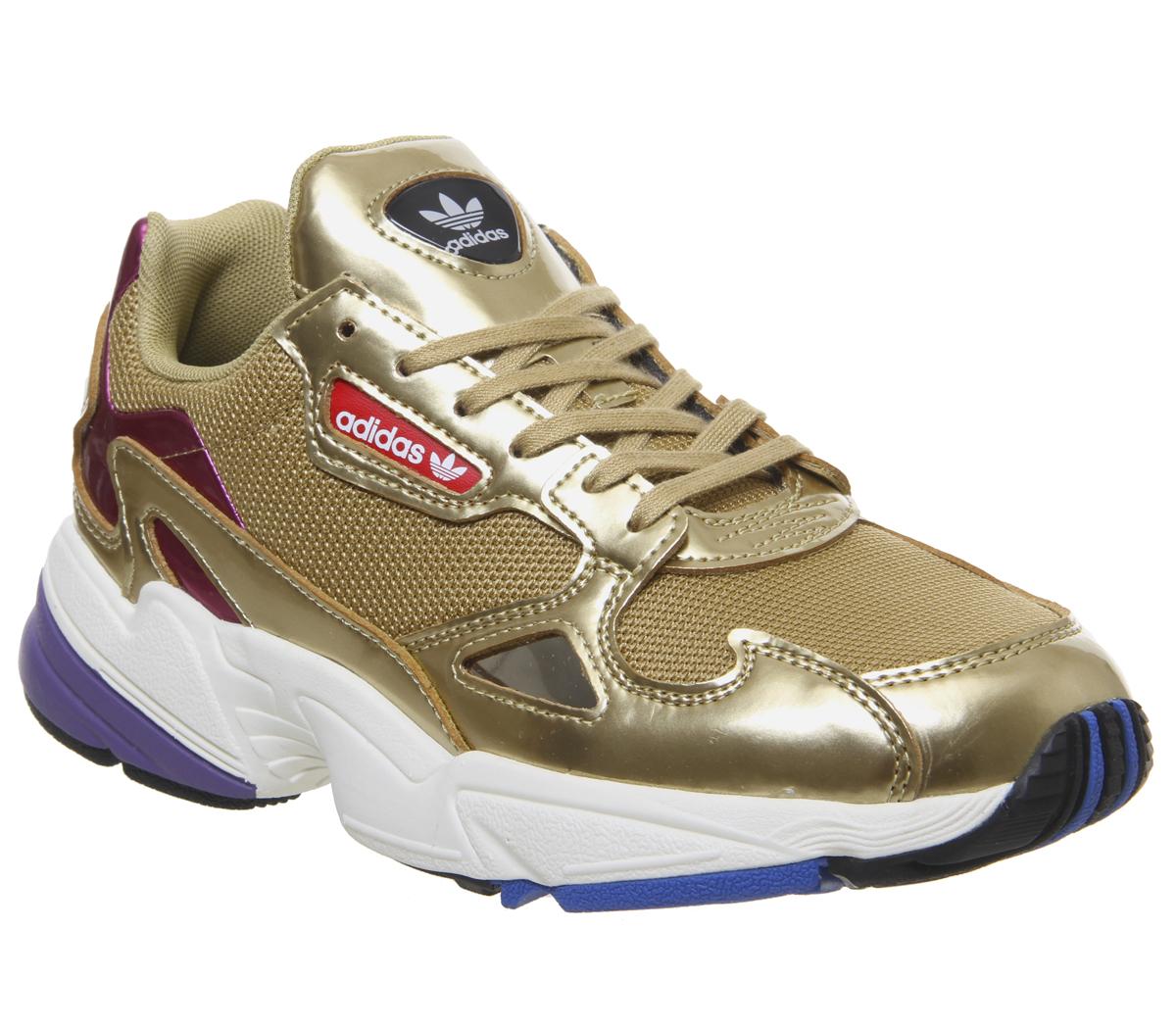 adidas falcon gold metallic womens shoes