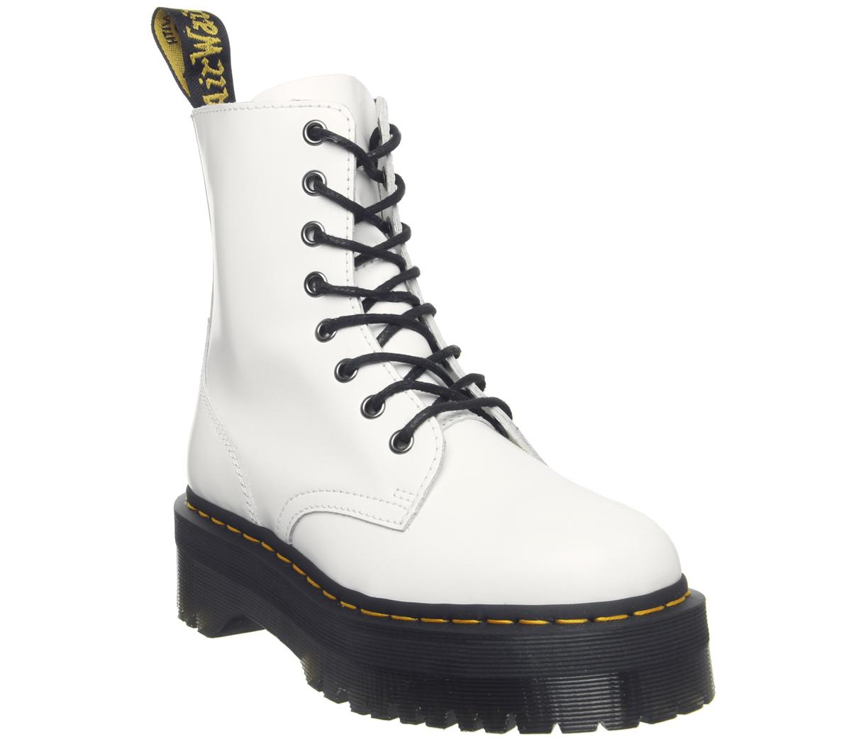 white jadon 8 eye boots