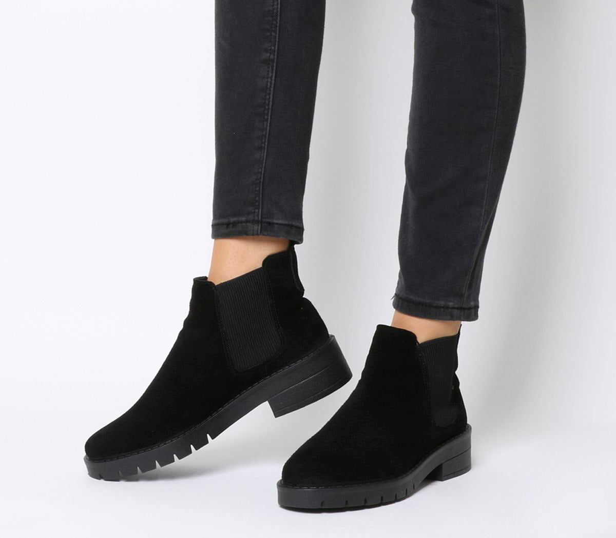 office black suede ankle boots