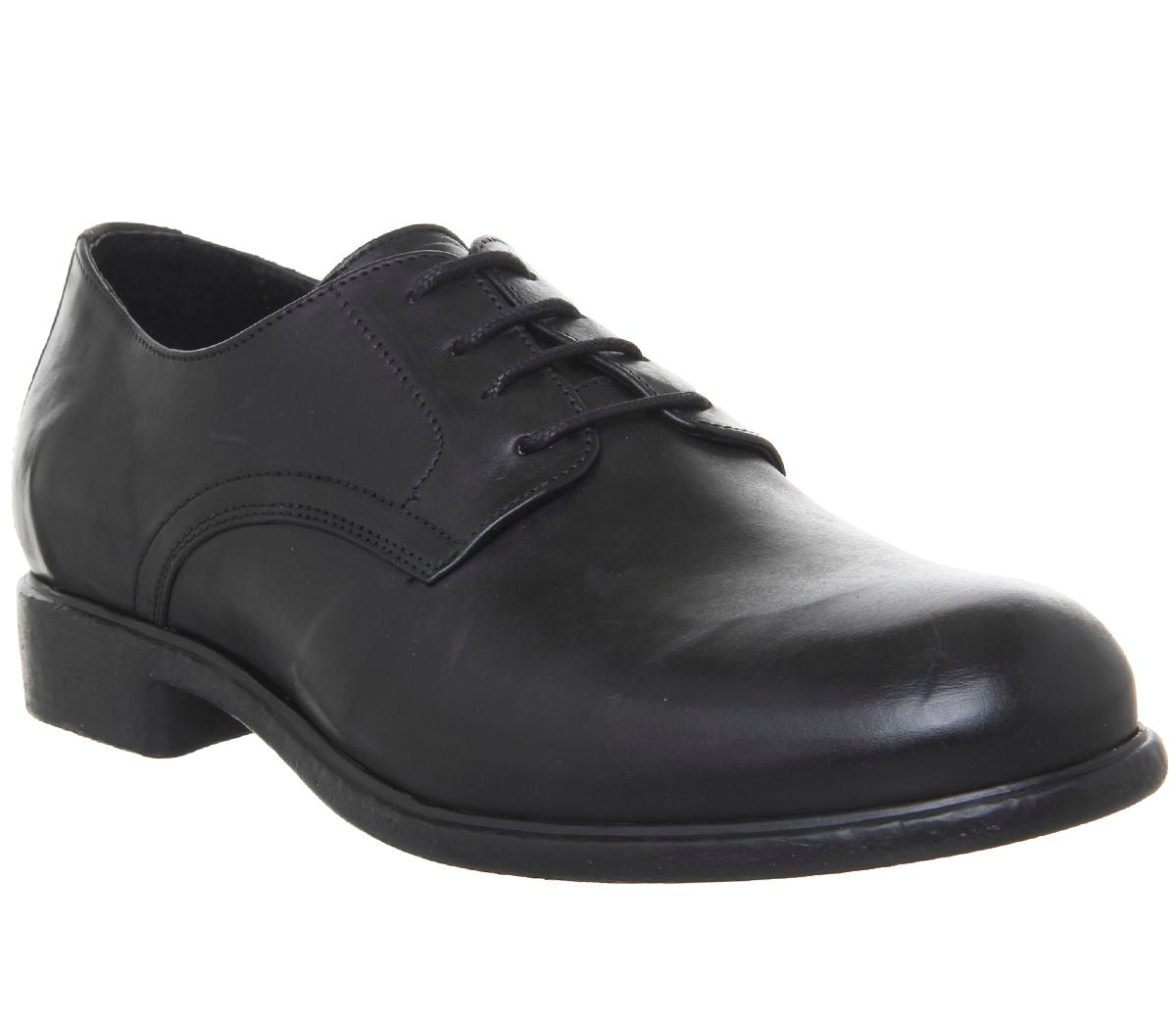 Mens Ask the Missus Indent Derby Shoes Black Leather – OFFCUTS SHOES by ...