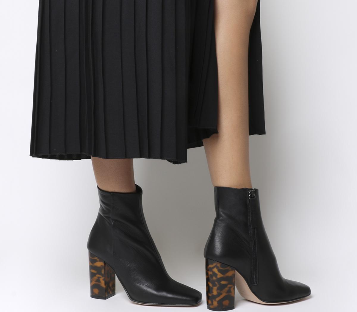 leather block heel boot