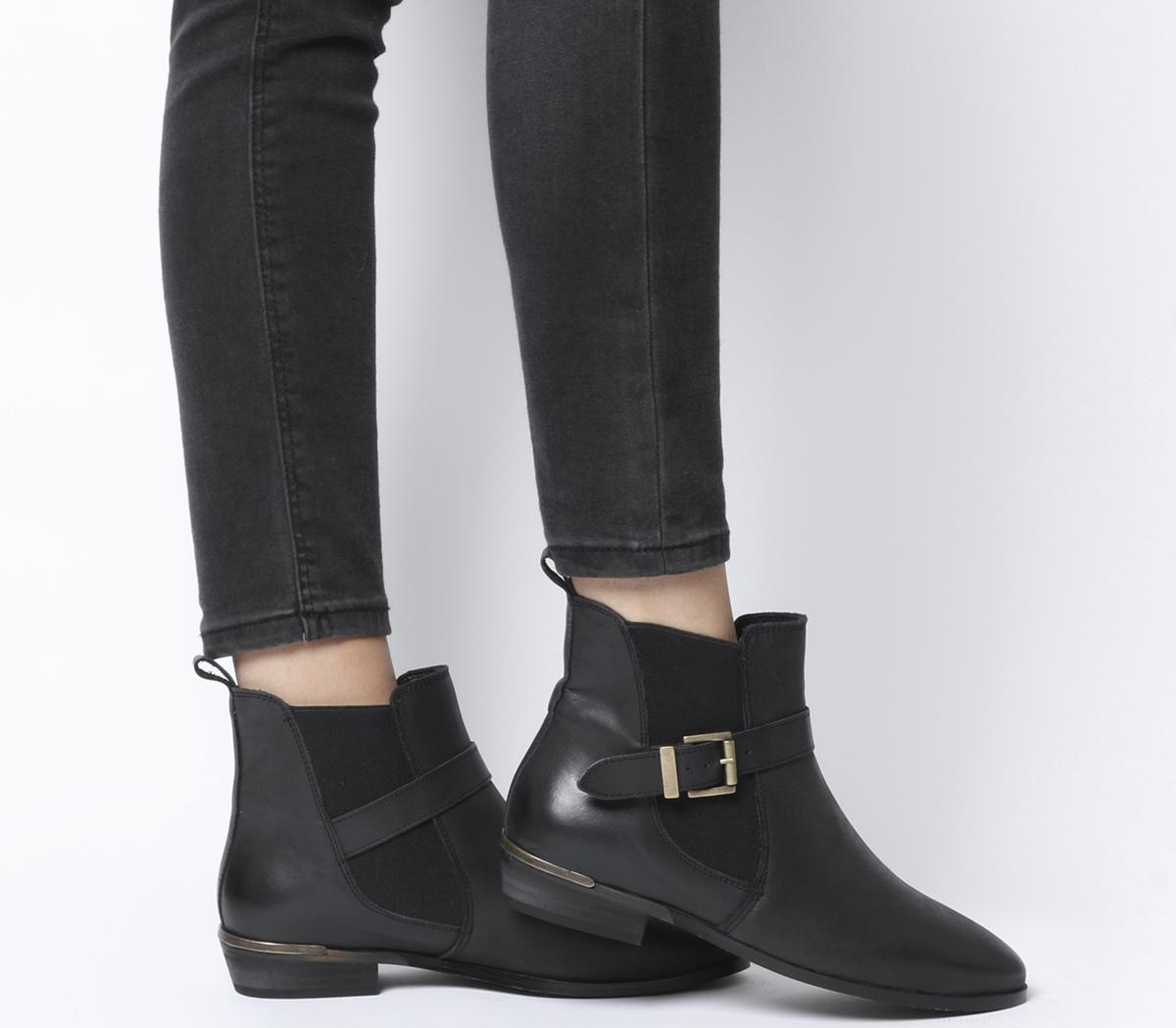 womens black flat chelsea boots