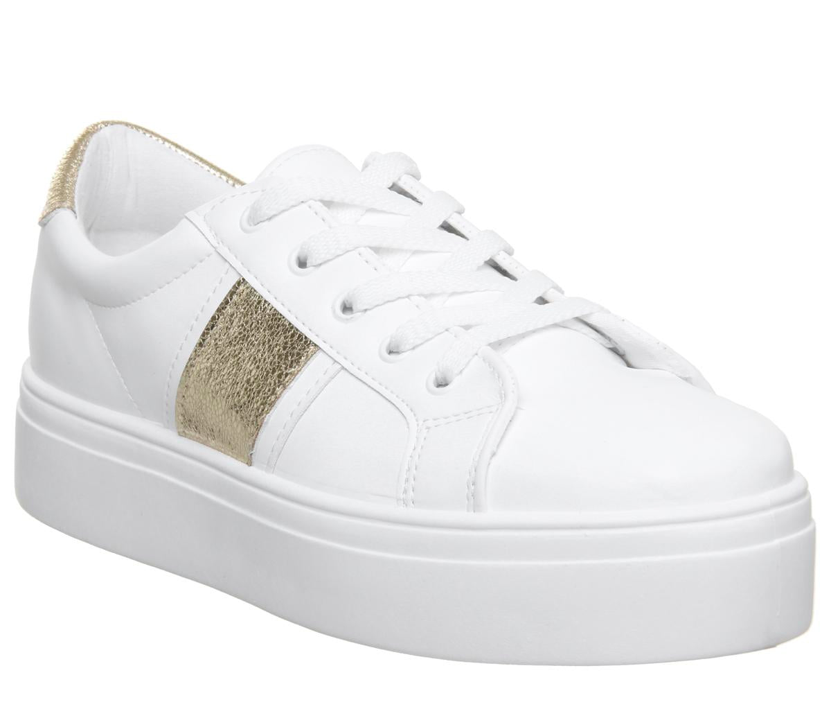 office white platform trainers