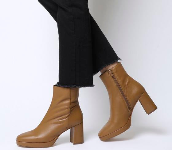 office tan leather boots