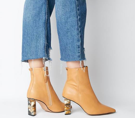 camel high heel boots