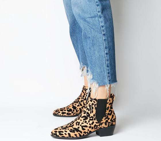 womens leopard print chelsea boots