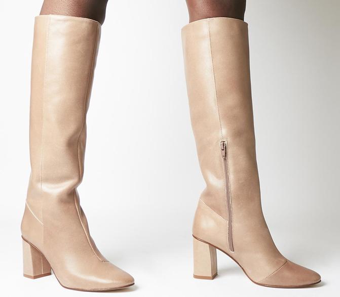 camel knee high leather boots