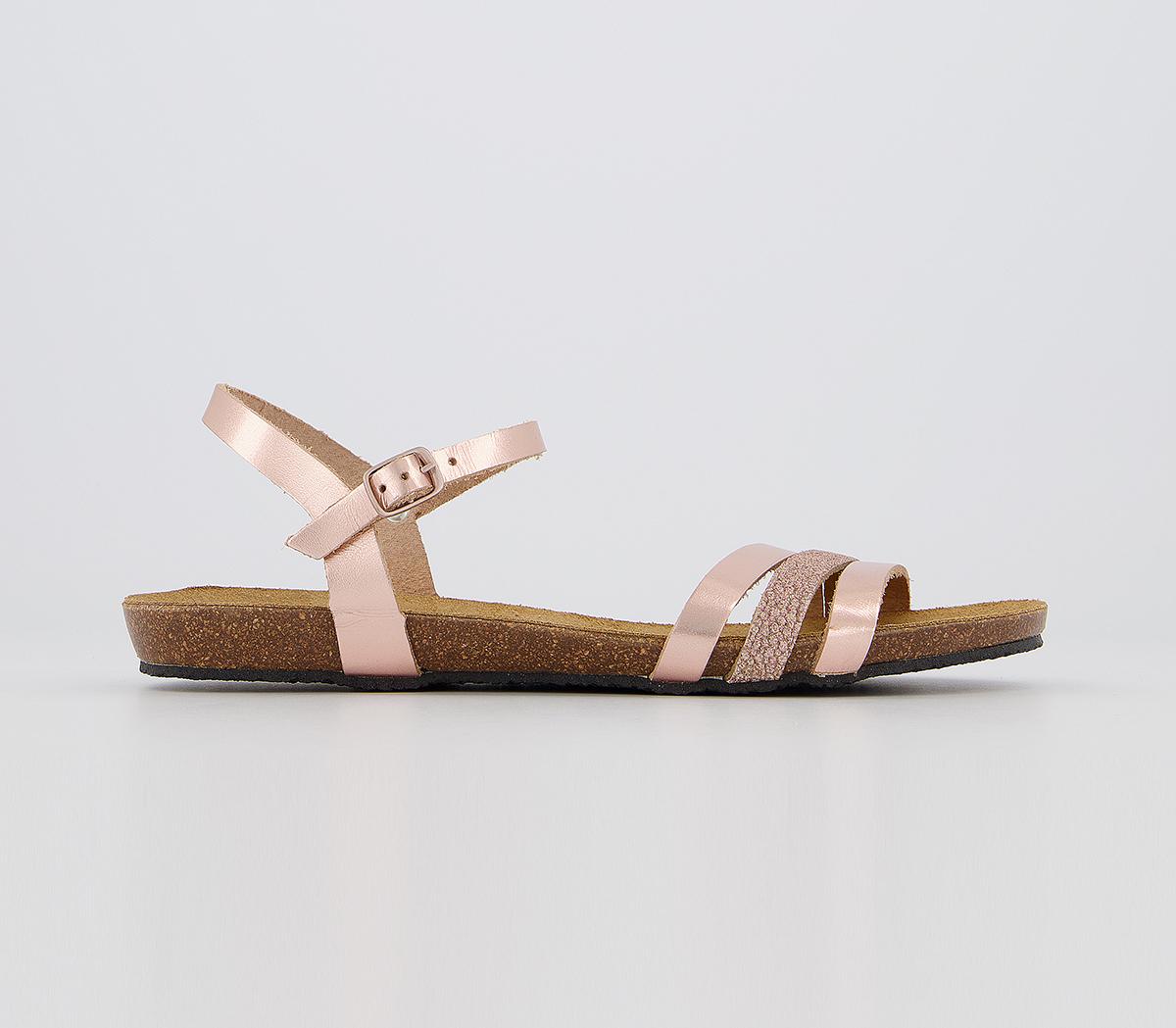 rose gold footbed sandals