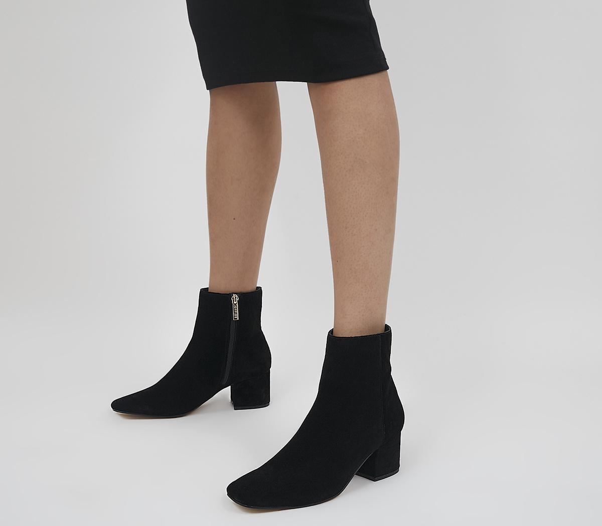 black suede ankle boots office