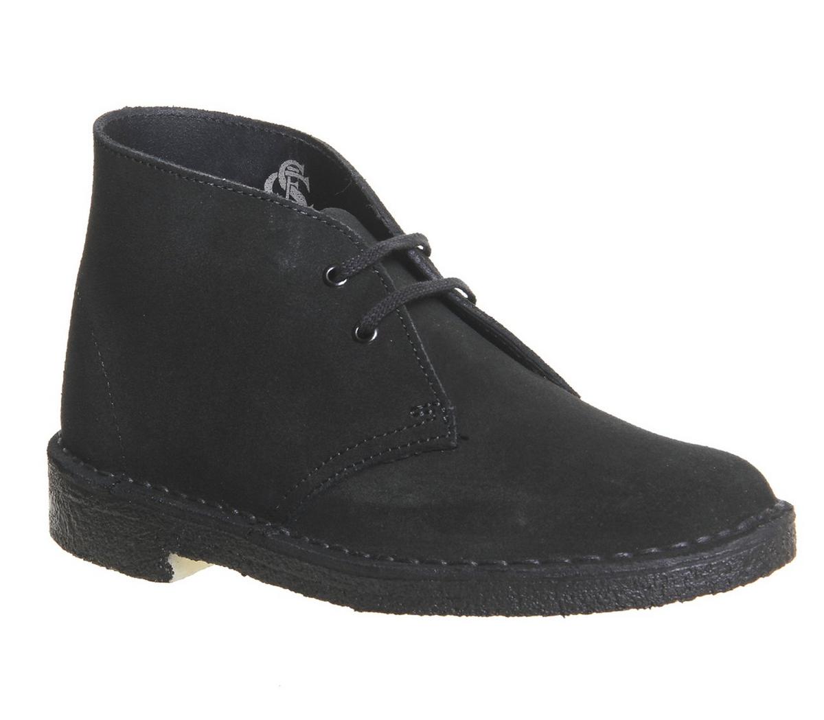 clarks black desert boots womens