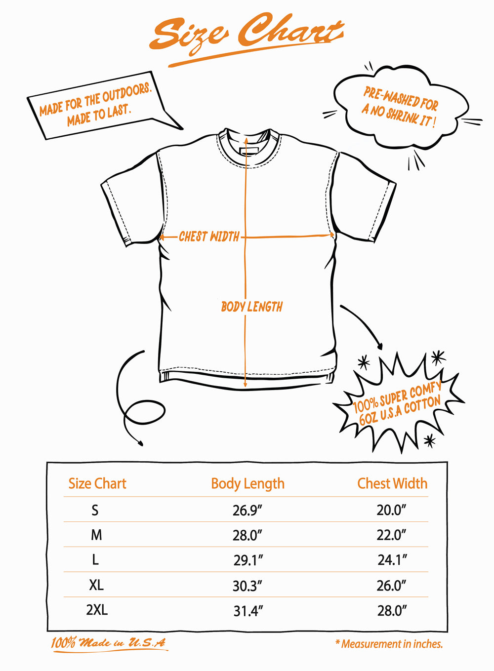 Size chart - Tee