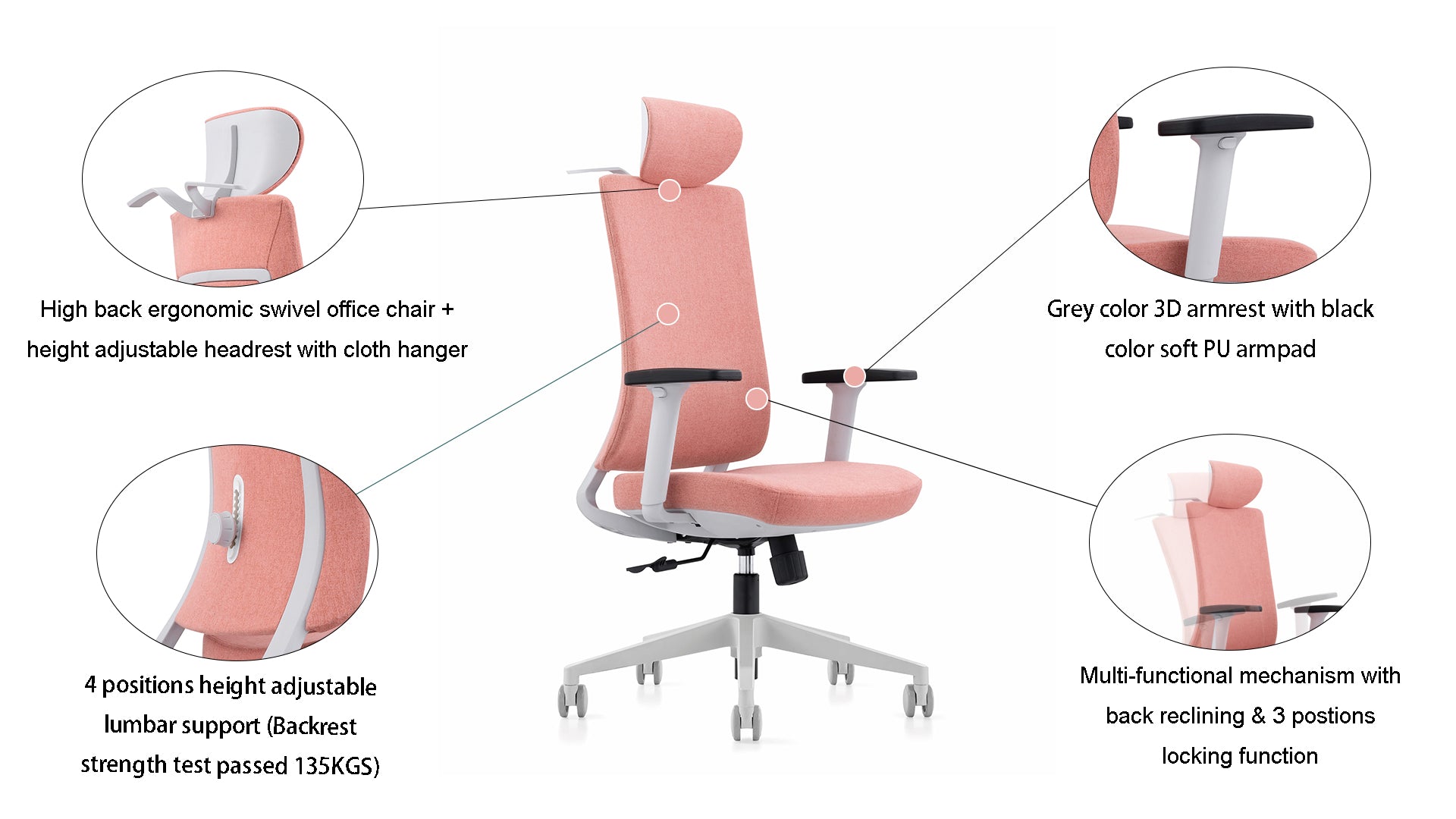 Phil-H, Mesh Office Chair with Headrest for Home Office Use Black Comp ...