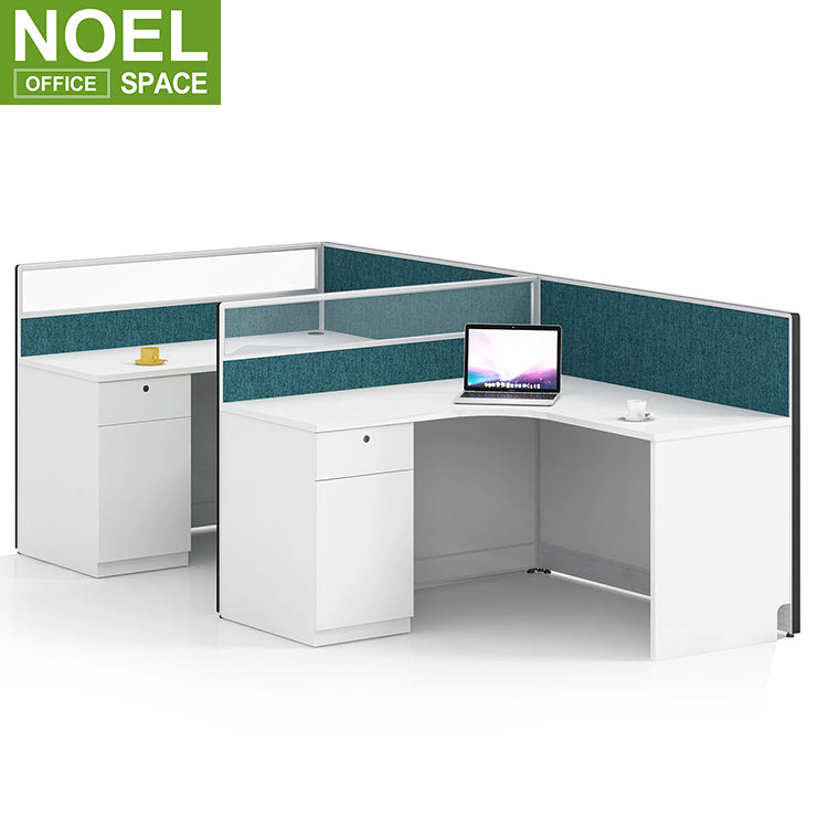 Modern cubicles office workstation 2 person wood computer desk – NOEL  FURNITURE