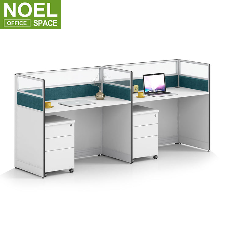 Modern cubicles office workstation 2 person wood computer desk with fi –  NOEL FURNITURE