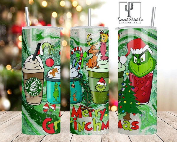 4 The Grinch Tumblers Cups Christmas Holiday Melamine