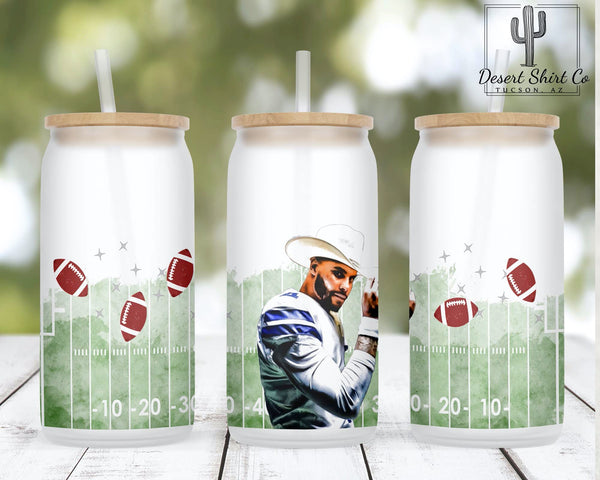 See Dee Lamb Dallas cowboys Football 16oz Frosted Glass Can Cup