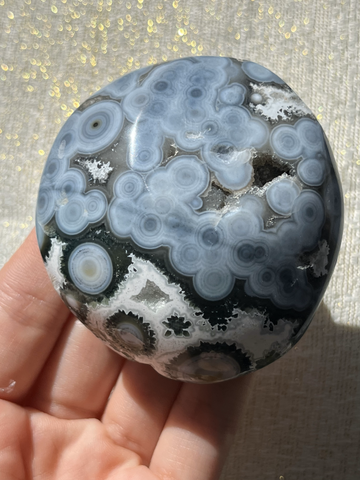 Blue 8th Vein Ocean Jasper palmstone 01_Priestess Crystals_Crystal Shop Melbourne_Crystal Shop Australia