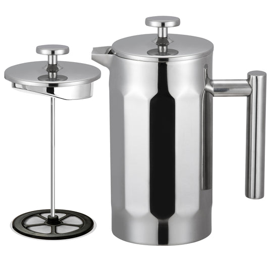 Cuisinox Double Walled Stainless Steel French Press with Silicone Gasket Filter