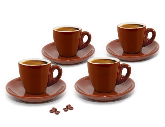  4 X Espresso Cups And Saucers Capacity Cc 75 Height Mm 58 :  Home & Kitchen