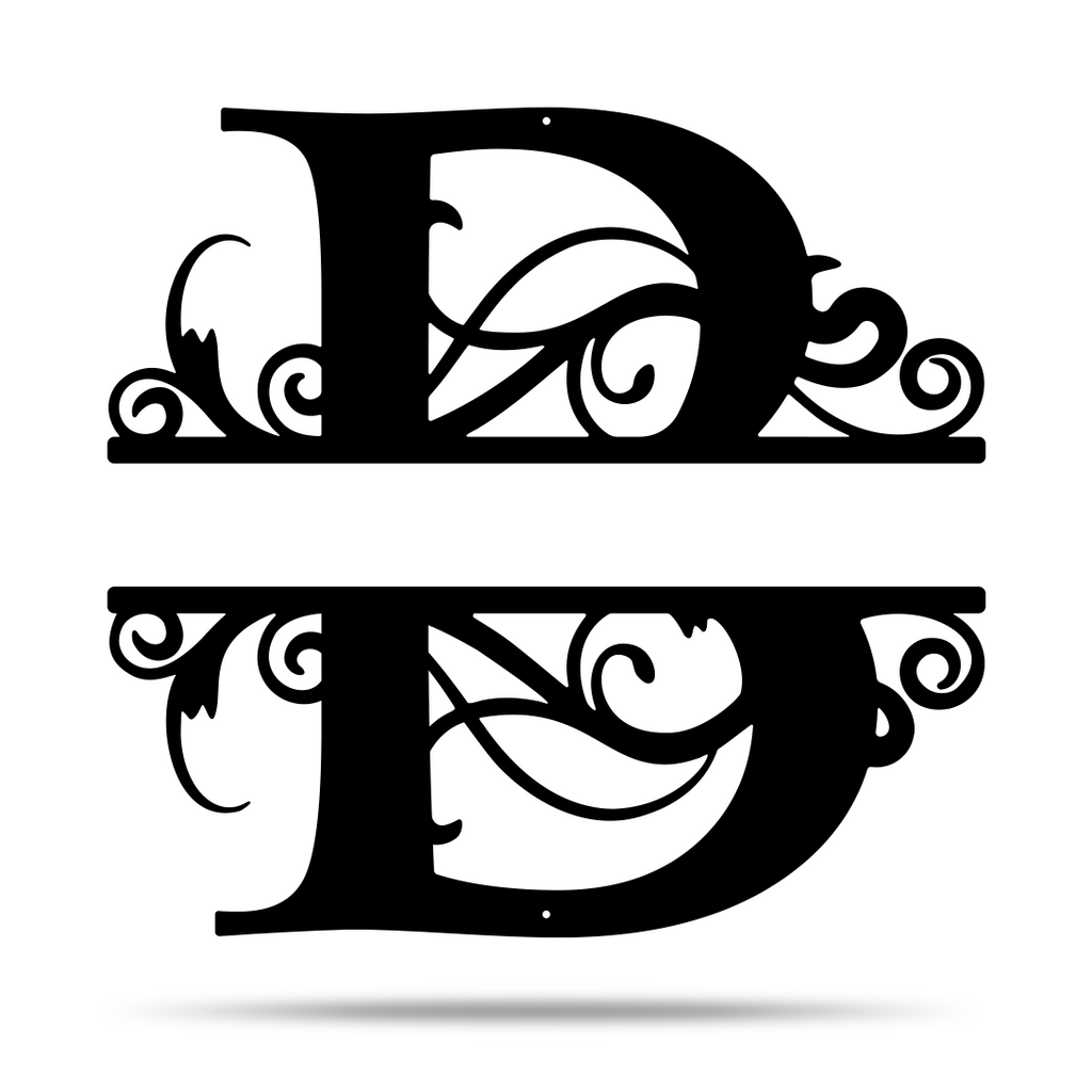 Fancy Split Letter Monogram – Steel Décor