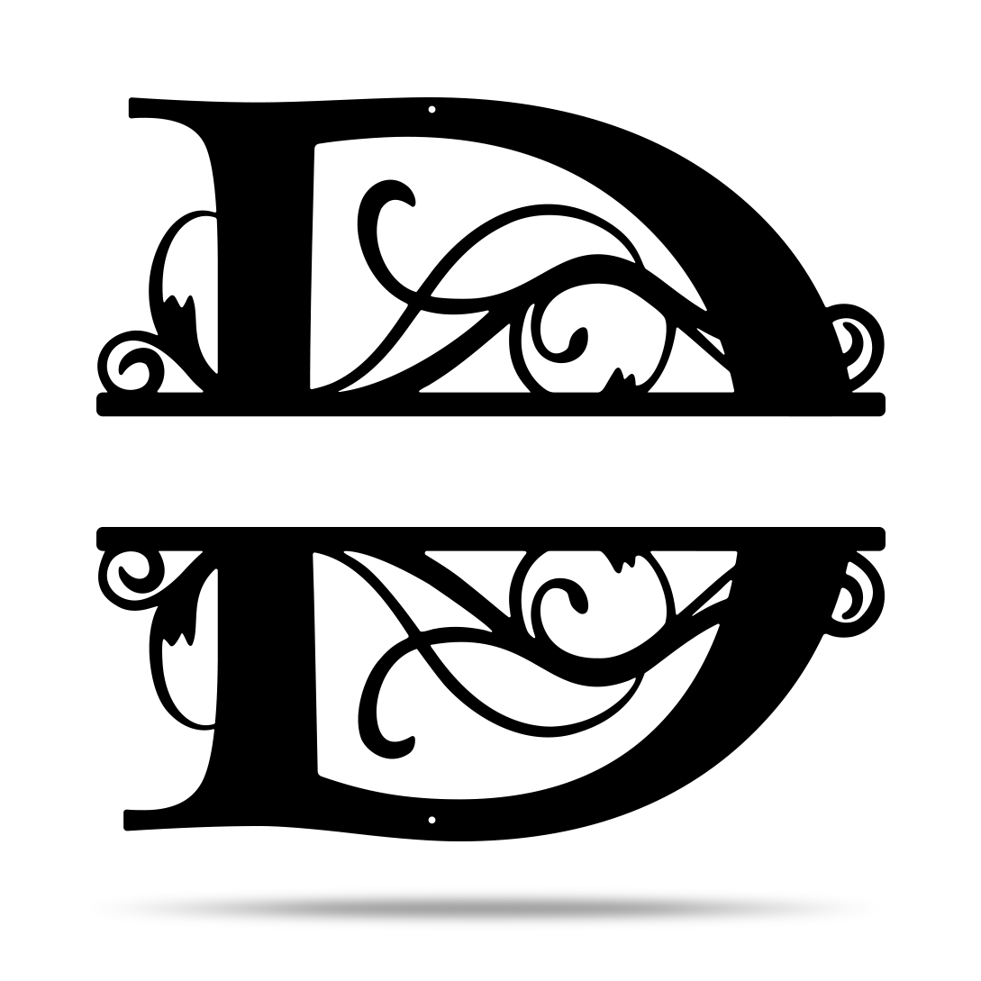 Fancy Split Letter Monogram – Steel Décor