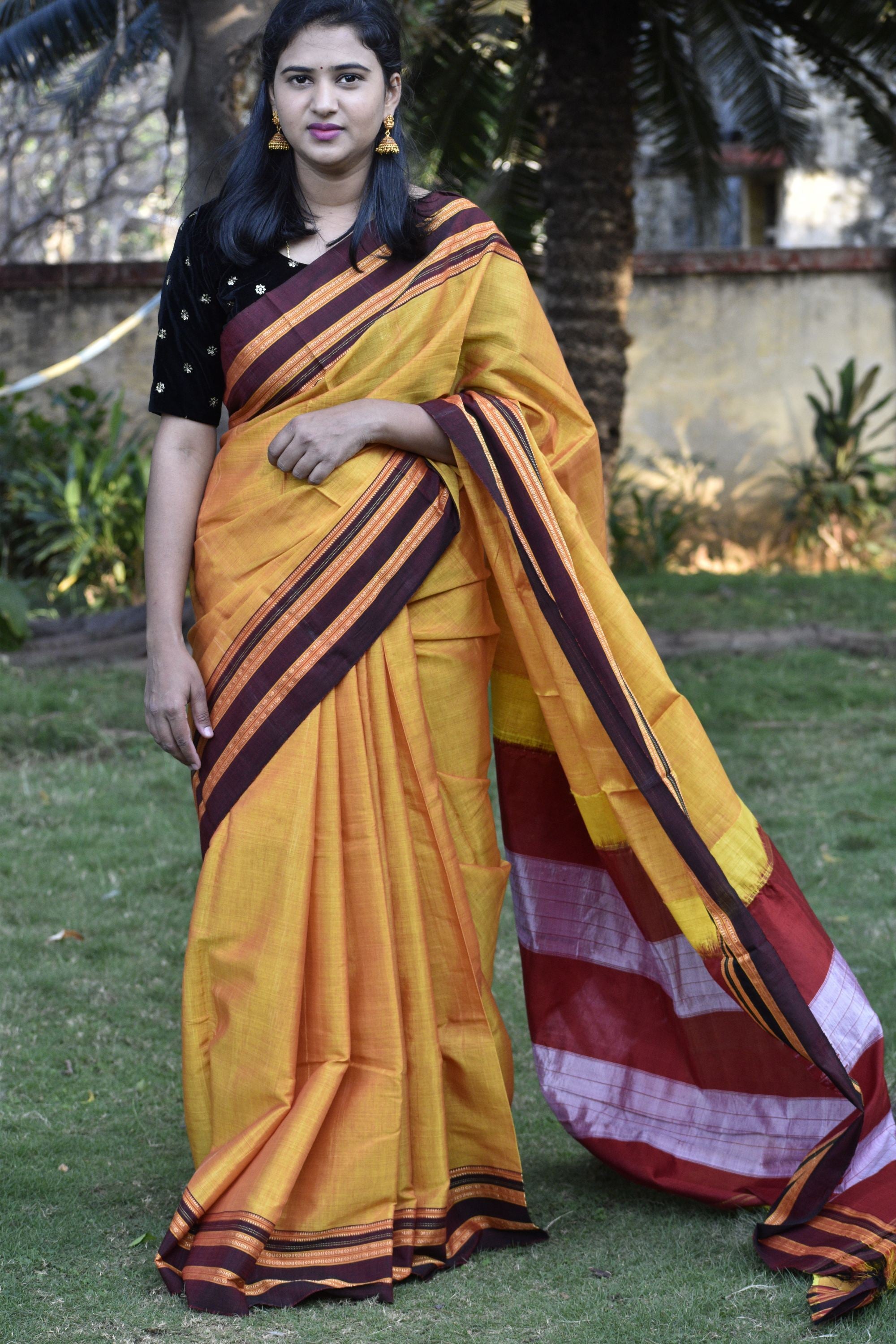 Buy Handloom Cotton Viscose Ilkal Saree with Pure Resham Pallu - Royal Blue  with Red Border - Very Much Indian – verymuchindian.com